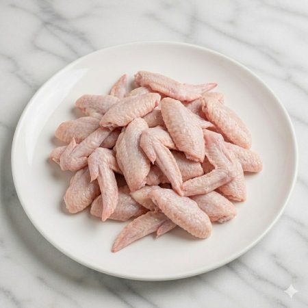 Raw bulk chicken wing tips / wing nibbles — small pointed pieces, skin-on — Premium Poultry