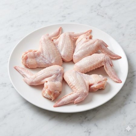 Raw bulk chicken whole wings — three-section wings (drumette, wingette, tip) skin-on — Premium Poultry