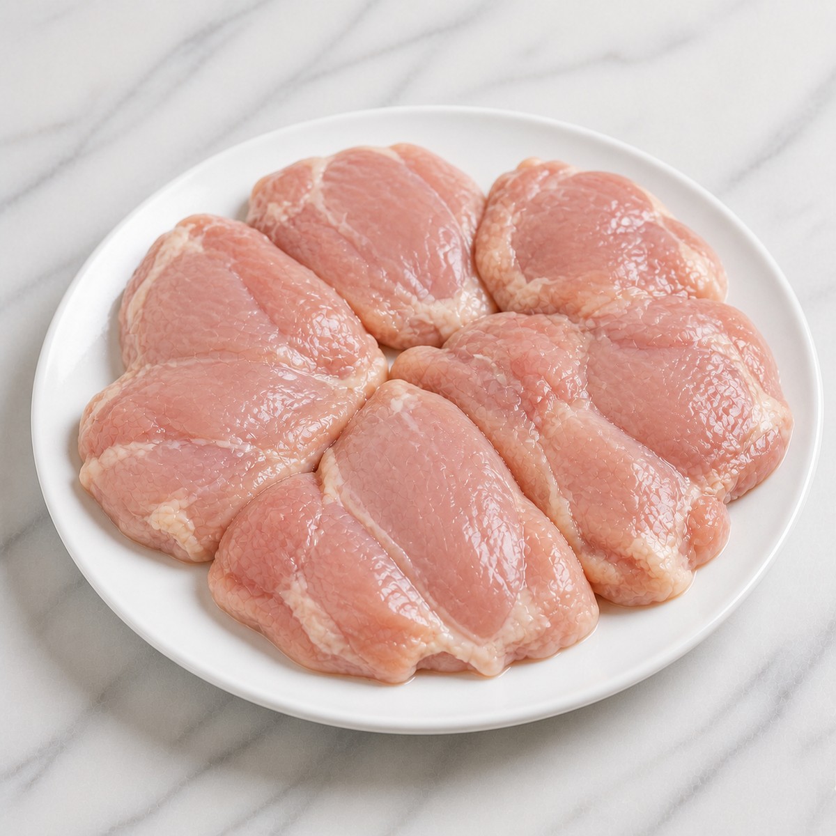 Raw boneless skinless chicken thigh fillets — Premium Poultry