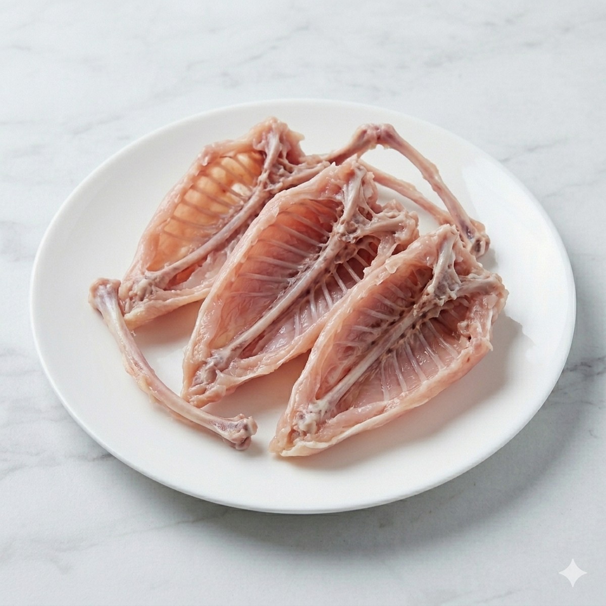 Raw bulk chicken breast frames — skeletal carcasses after breast fillets removed — Premium Poultry
