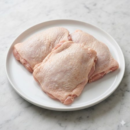 Raw boneless chicken Maryland fillets, skin-on, fresh pale-pink skin — Premium Poultry